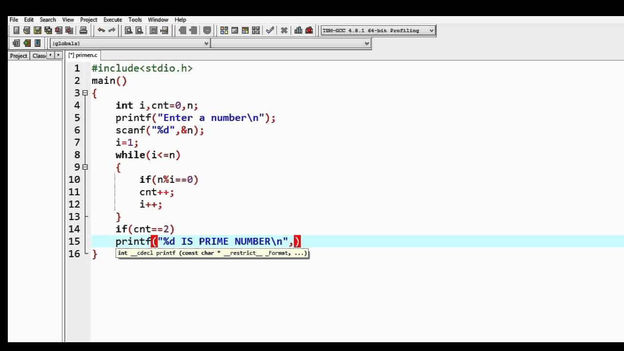 Check Given No Is Prime or Not using C language - YouTube