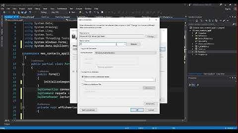 1etablir connexion entre sql server et c#