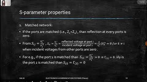 Unit III Lecture 4 ASE Class  2 port Scattering (S-parameter)