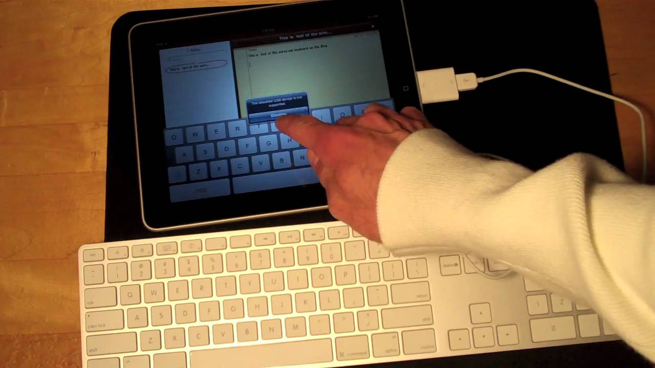 Apple iPad: Connecting Apple USB Keyboard - YouTube