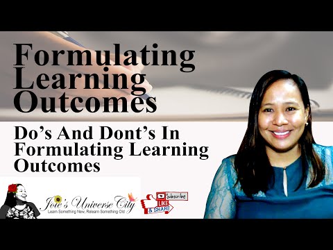 How To Formulate Learning Outcomes | Strategies In Formulating Learning Outcomes