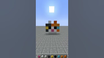 Minecraft BLACK, ORANGE, AND WHITE CAT FACE Pixel art build tutorial! #shorts