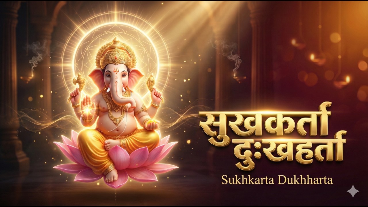गणपती आरती Ganpati Aarti - सुखकर्ता दुखहर्ता Sukhkarta Dukhharta Full Aarti | Ganpatichi Aarti 2025