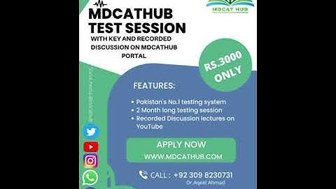 Online Test Session For Mdcat | NMDCAT 2022 | Mdcat Preparation