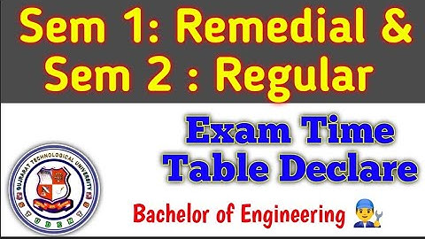 GTU | Sem 1 Remedial | Sem 2 Regular | BE | Exam Time Table Declare #gtu #update #regular #timetable