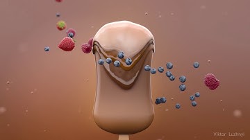 Ice cream,berries. Houdini + hip file,Redshift render
