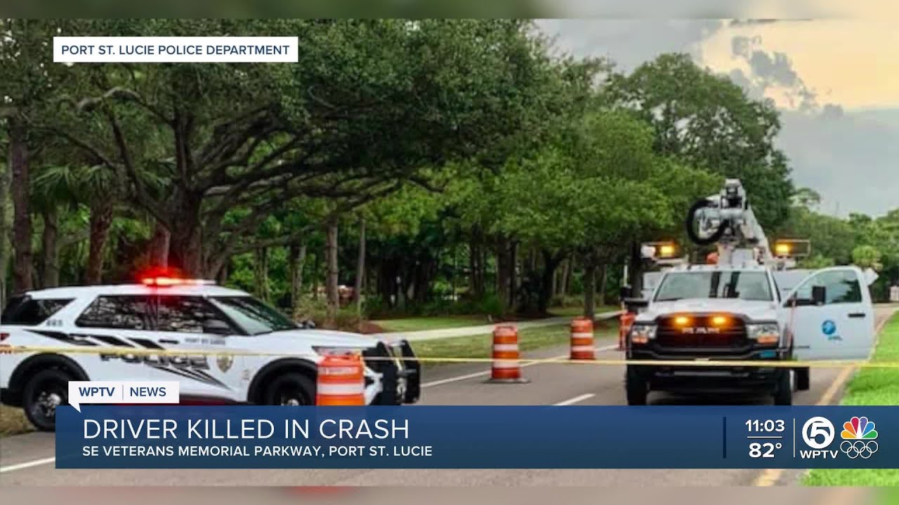 Woman killed after car hits utility pole in Port St. Lucie - YouTube