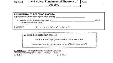 Algebra II 6.6 part 1