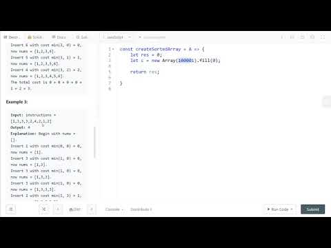 LeetCode 1649. [HARD] Create Sorted Array through Instructions