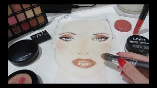 Relaxing Face Chart Makeup Application [ASMR]