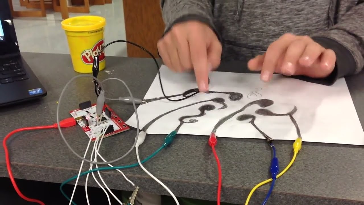Interactive Graphite Drawing with Makey Makey piano YouTube
