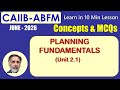 ABFM MAY 26 - Learn in 10 Min (UNIT 2.1 PLANNING) with MCQs #08