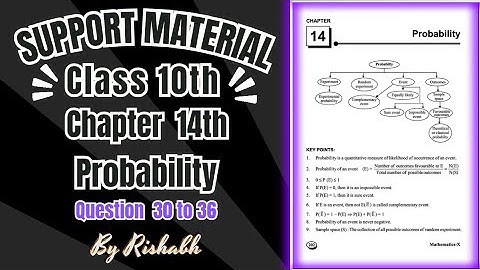 support Material solution probability | Class 10 probability Ques 30 to 36  Solution |  2024-2025 ​