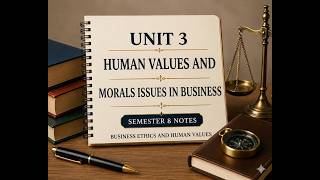 BUSINESS ETHIC AND HUMAN VALUES | UNIT 3 | HUMAN VALUES AND MORAL ISSUES IN BUSINESS | B.COM
