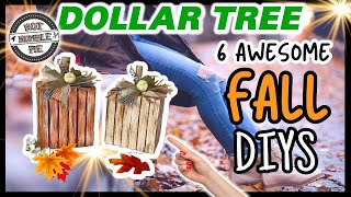 6 BEAUTIFULLY UNIQUE Dollar Tree Fall DIYs for 2023 | Fall Crafts | Trash to Treasure Fall DIY