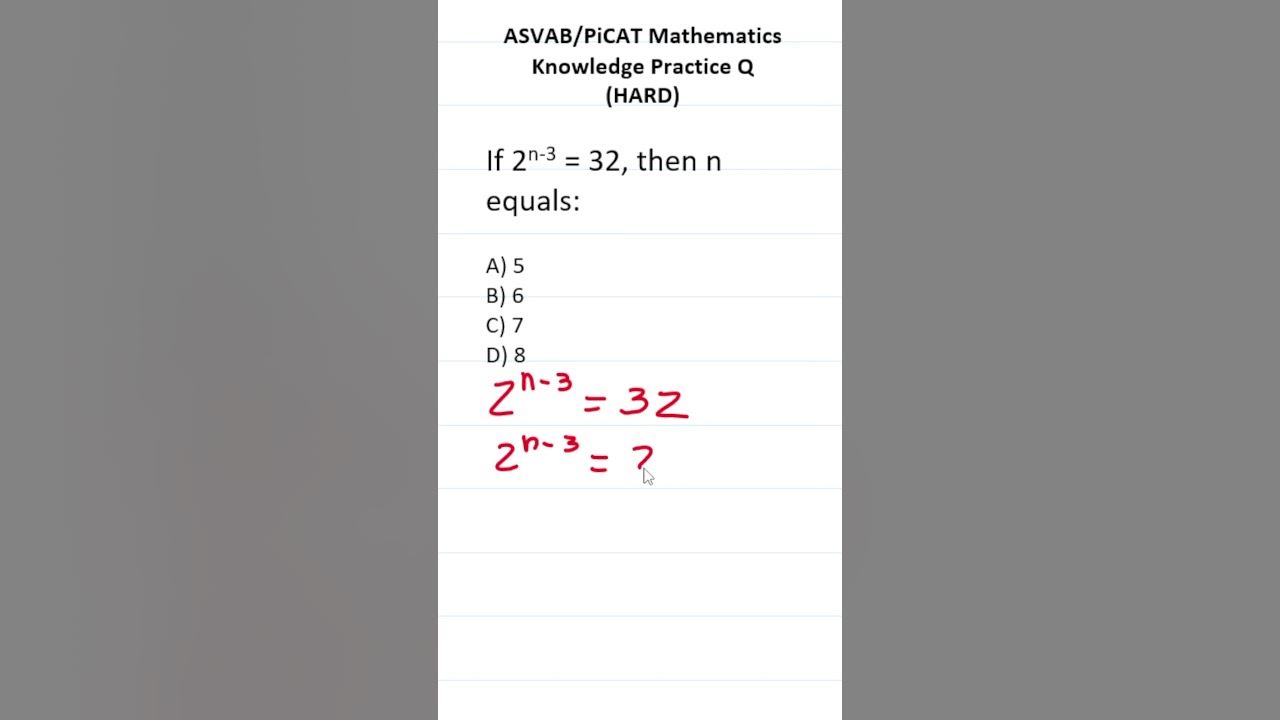 Asvab picat math knowledge practice test question exponents 