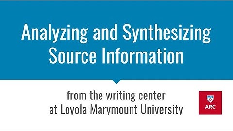 Analyzing and Synthesizing Source Information