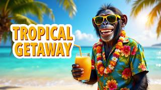TROPICAL GETAWAY 😂 Chimpanzee Goes on a Dream Vacation