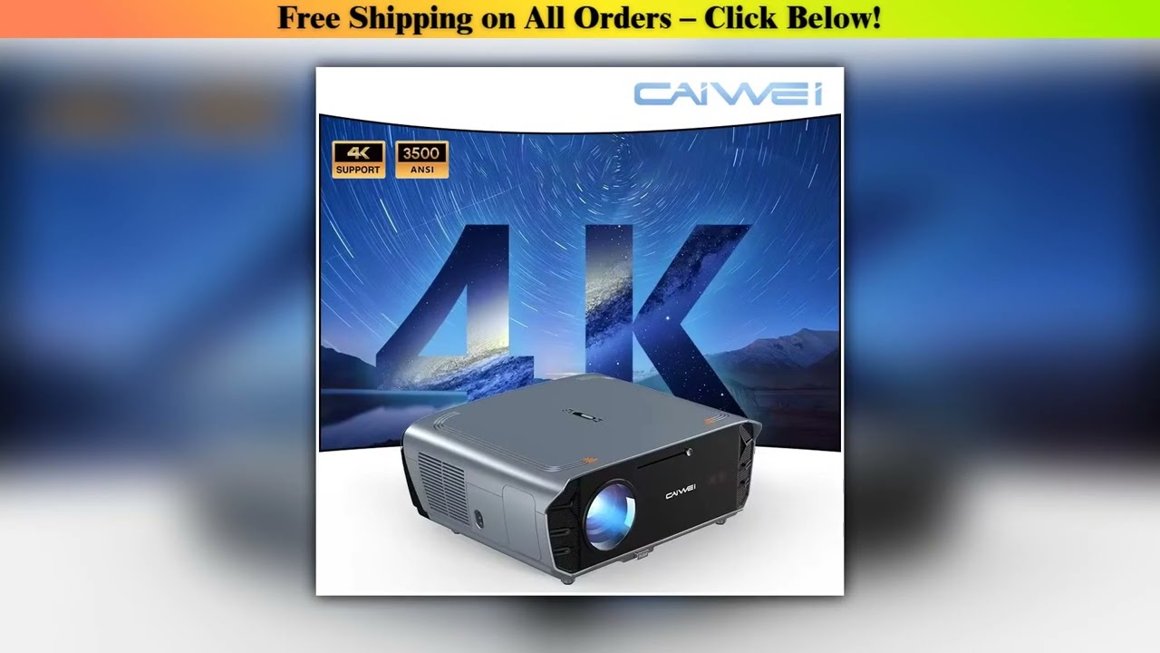 CAIWEI S7+ 1080P Full HD 4K Support Projector Auto Focus Google TV Home Cinema Video Theater Smart