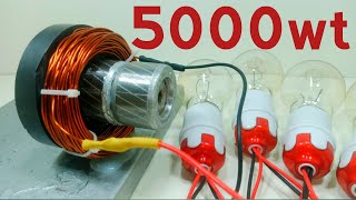 Electrical energy generator 5000wt experiment used magnet & copper wire