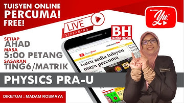 🔴 [LIVE] PHYSICS PRE-U, SOLVING  PAST YEAR SEMESTER 2 QUESTIONS PART 1 #16 #TUISYENPERCUMA