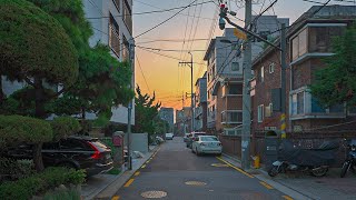 Morning Sunrise Walk on Ilwon-dong Neighborhood in Gangnam | Seoul Travel 4K HDR