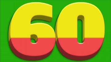 60 seconds 3D COUNTDOWN TIMER with alarm #greenscreen #3dtimer