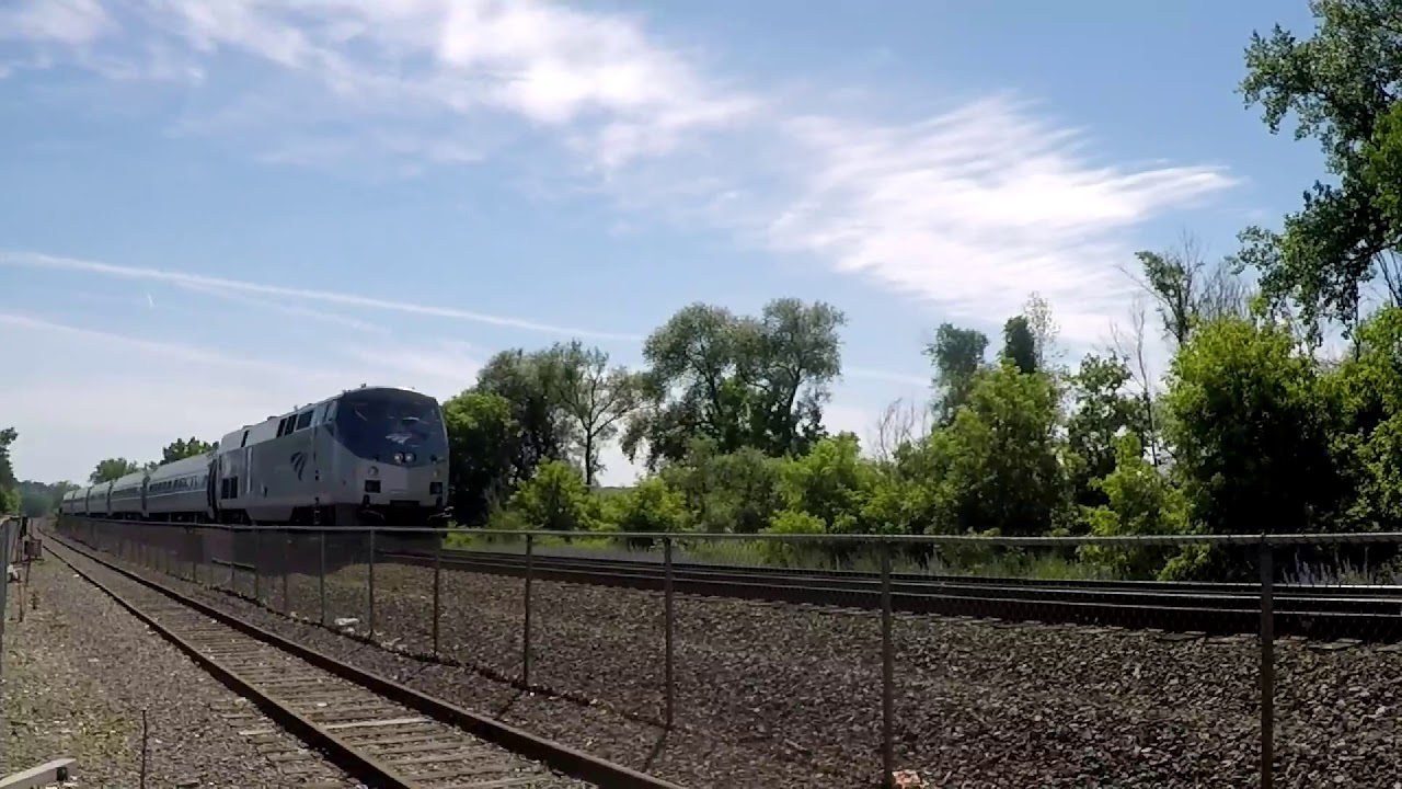 Amtrak stops and let's another Amtrak go by Destiny USA Syracuse New