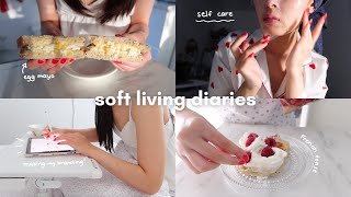 Soft living diary 🍓) trying new food recipes 🥪, late night snacks, new skin care 💫, self care screenshot 3