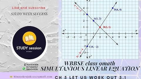 WB class ix math ch 5/simultaneous linear equations