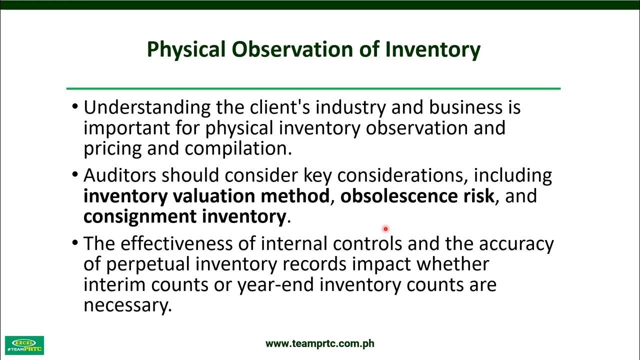 Audit of Inventory and Warehousing Cycle Part 2 of 2 YouTube