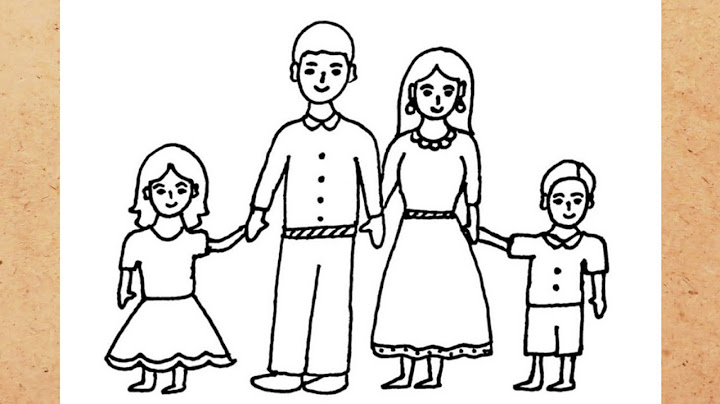 sketch of a family of 4 clipart