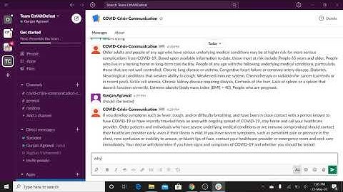Hackathon Project - Covid Crisis communication chatbot by IBM