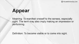 Appear Meaning