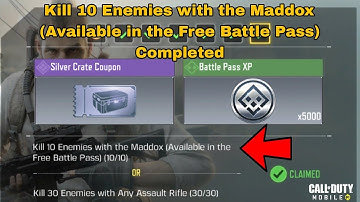 Kill 10 Enemies with the Maddox (Available in the Free Battle Pass) Cod Mobile 2023