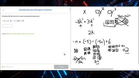 Khan Academy 7th grade Expressions Combining like terms with negative coefficients