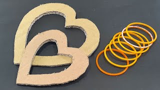 Old Cardboard & Waste Old Bangles Reuse For Beautiful Heart Wall Hanging