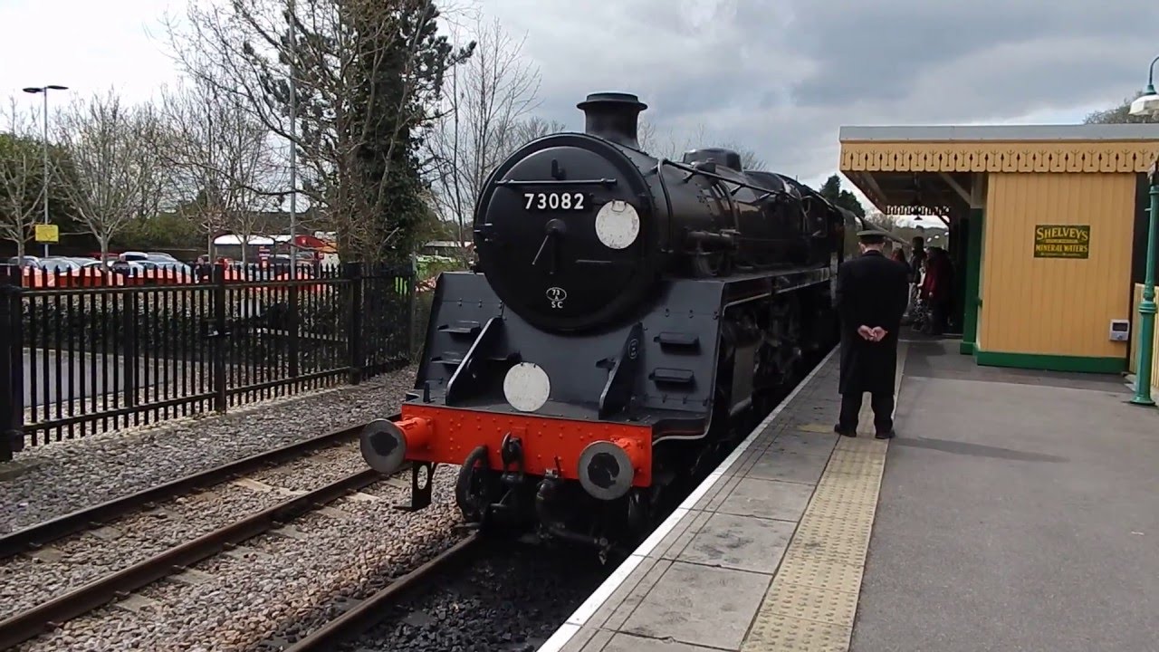 Bluebell Railway the engine arrives at East Grinstead station,24th April 2016. YouTube