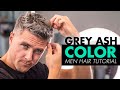 Mens Hair Color Tutorial - Grey Hairstyle Transformation