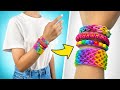 Pulseras arcoíris de gomas elásticas e hilos || Manualidad femenina fácil