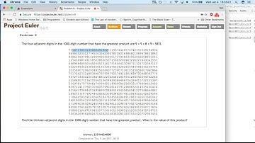 Euler problem 8 | Largest product in a series