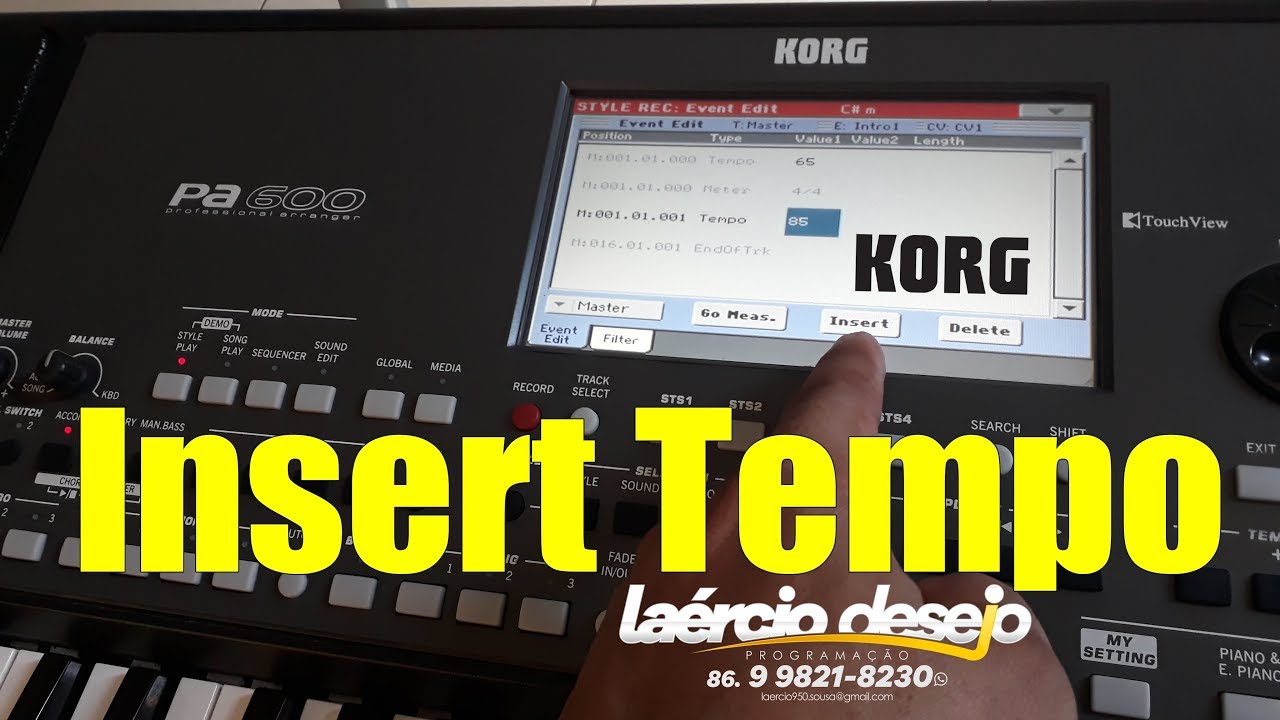 INSERTANDO O TEMPO AUTOMATICAMENTE NO KORG-PA - Laércio Desejo