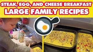 Steak, Egg, and Cheese Breakfast Casserole | Large Family Recipes 