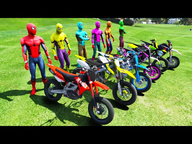 Racing Motorcycle Spiderman Awesome Mega Ramp Parkour Challenge - GTA V class=