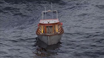 3D Boat scene made using Blender