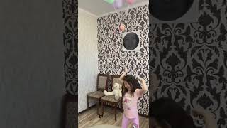 Kids playing with balloons and cat Lexus. Miss Tomyris show