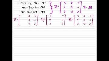 For the following exercises, solve the system of linear equations using Cramer