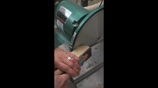 How to remove a stationary disc sander disc, adhesive backed.