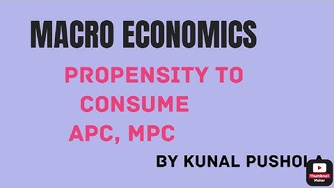 MACRO/ Propensity to Consume , APC, MPC ( In English)