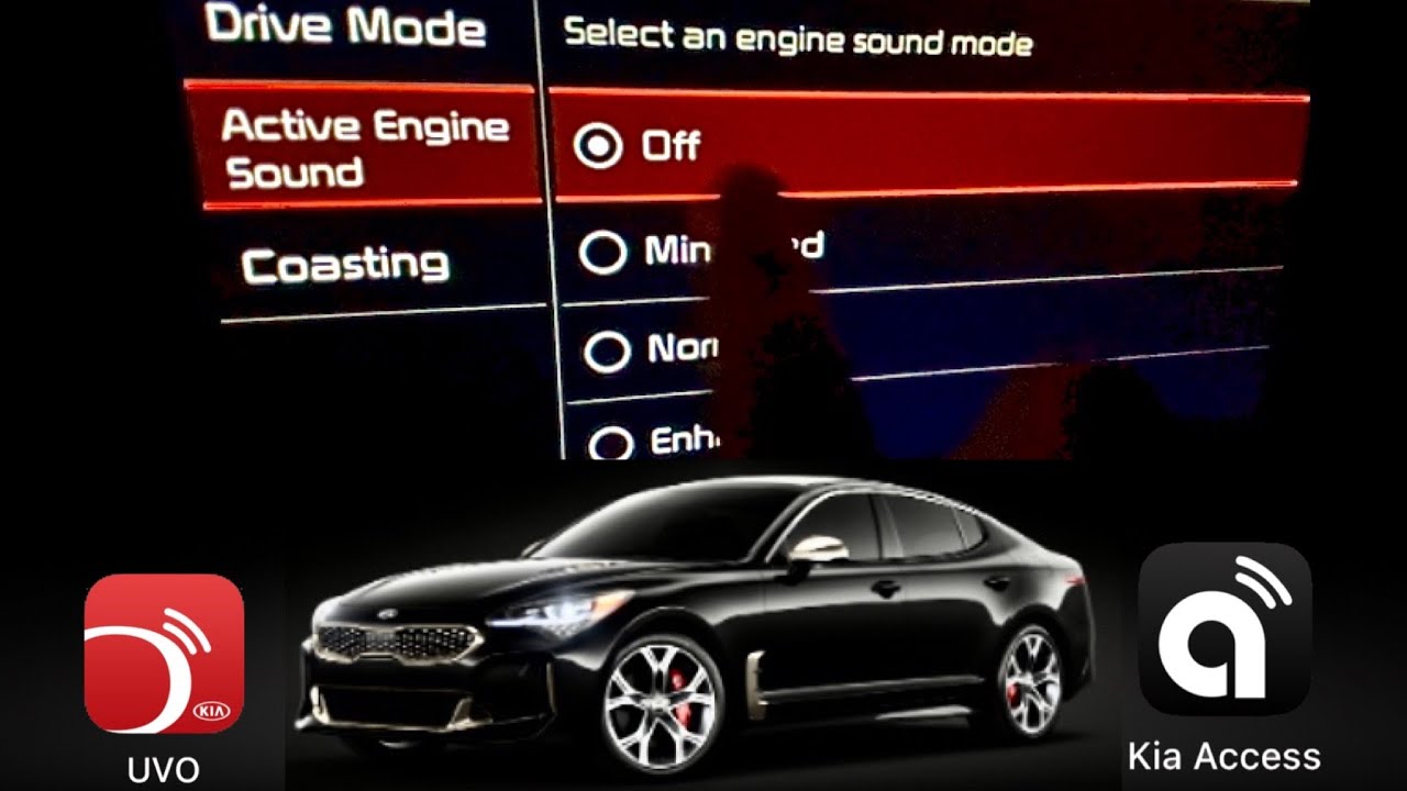 How to Turn Active Engine Sounds On/OFF |Best Stinger GT apps [UVO-Kia ...